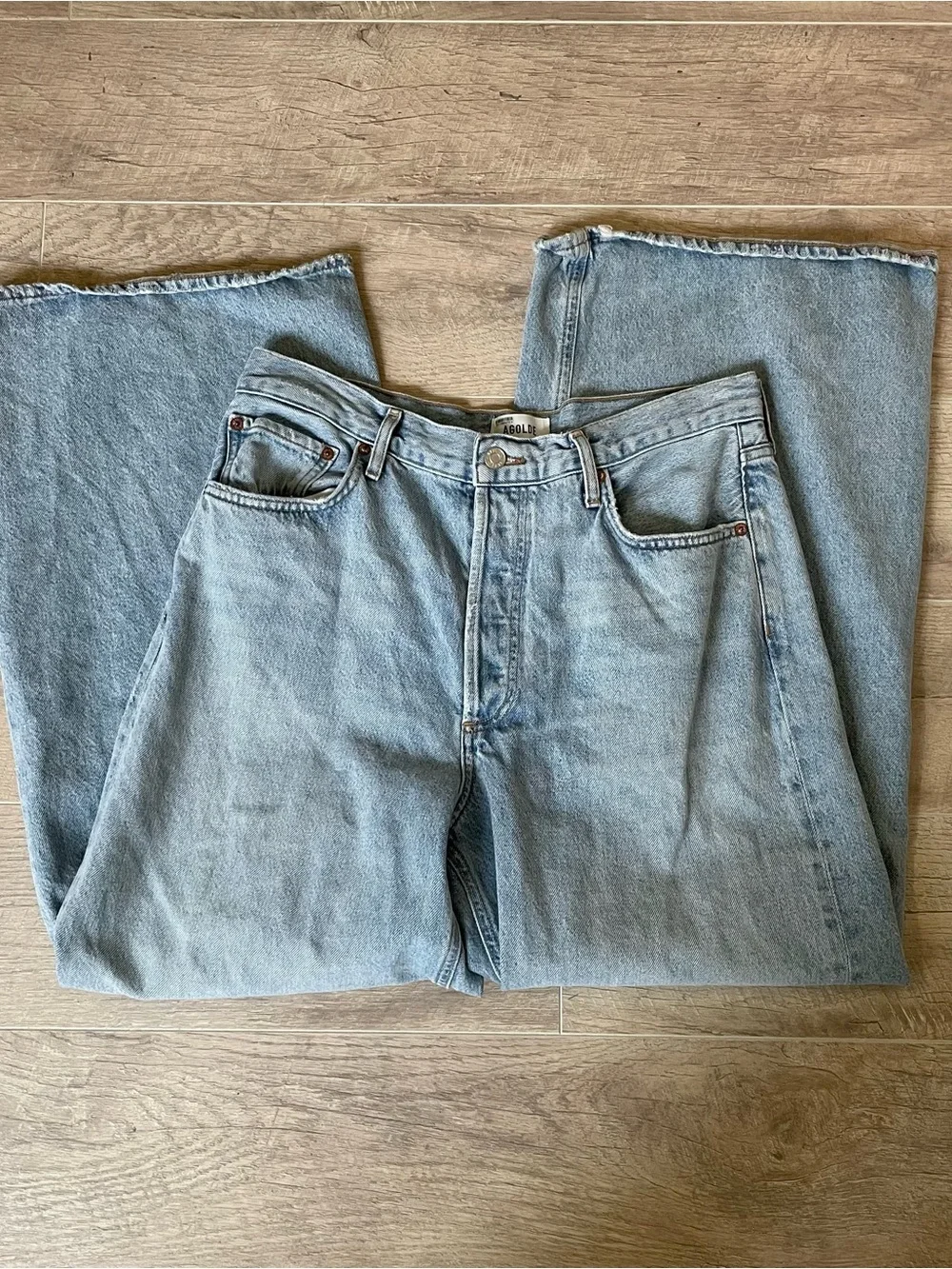 Agolde Dame High Rise Wide Leg Jeans in Conflict $360 30 - Picture 3 of 6